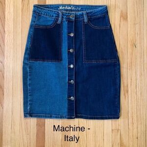 MACHINE/ Multi‎ tone Button Up Denim Skirt / Sz M (28)